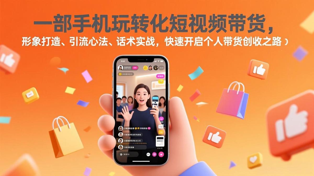 一部手机玩转化短视频带货,形象打造、引流心法、话术实战,快速开启个人带货创收之路