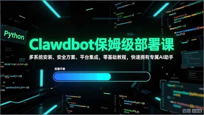 Clawdbot保姆级部署课,多系统安装、安全方案、平台集成,零基础教程,快速拥有专属AI助手-三零资源