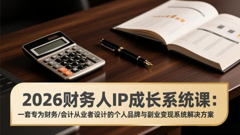 2026财务人IP成长系统课:一套专为财务/会计从业者设计的个人品牌与副业变现系统解决方案-三零资源