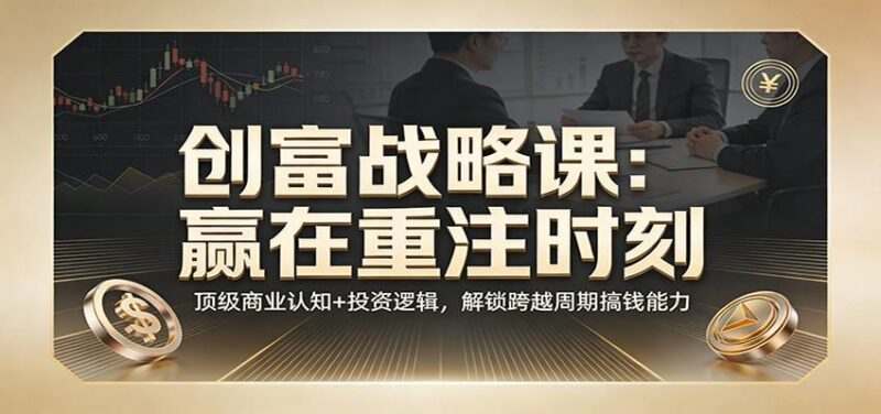《创富战略课：赢在重注时刻》顶级商业认知+投资逻辑，解锁跨越周期搞钱能力-三零资源