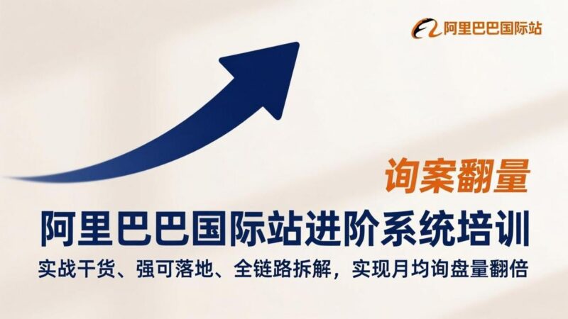 阿里巴巴国际站进阶系统培训,实战干货、强可落地、全链路拆解,实现月均询盘量翻倍