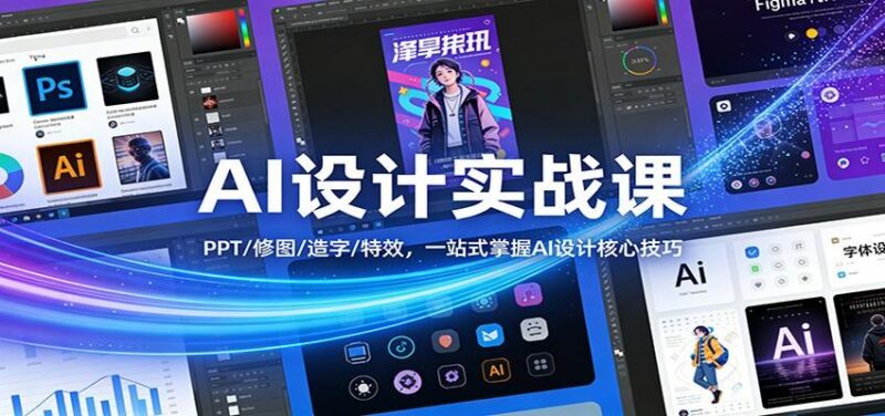 AI设计实战课:PPT/修图/造字/特效,一站式掌握AI设计核心技巧-三零资源