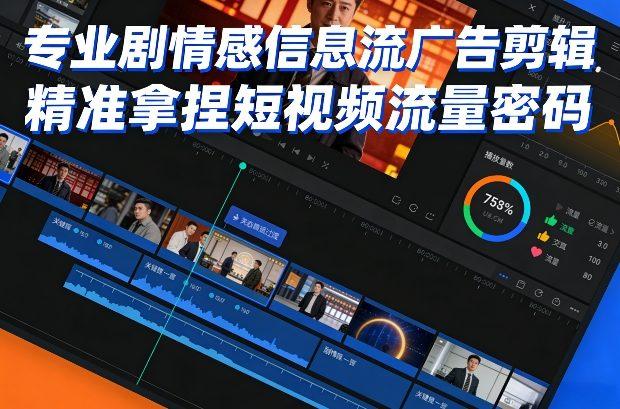 专业剧情感信息流广告剪辑,精准拿捏短视频流量密码-三零资源