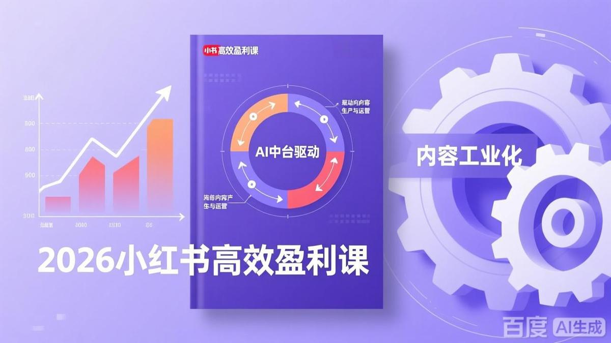 2026小红书高效盈利课,流量双引擎+内容工业化+AI中台驱动,构建可复制的千万级营收模型