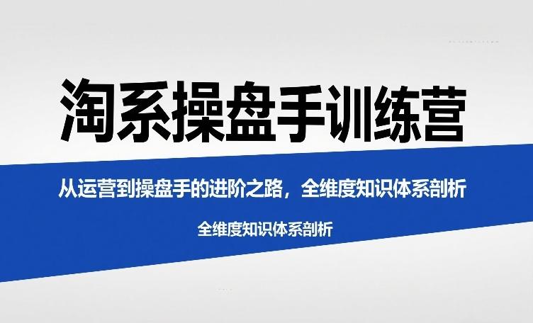 淘系操盘手训练营，​从运营到操盘手的进阶之路，全维度知识体系剖析-三零资源