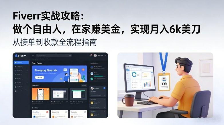 Fiverr实战攻略，做个自由人，在家賺美金，实现月入6k美刀-三零资源