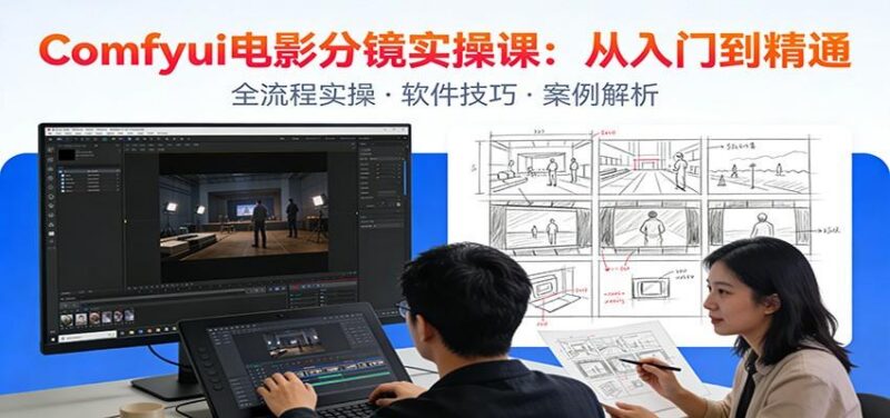 ComfyUI电影分镜实操课:分镜一致性,全流程AI视频制作,零基础也能做专业分镜-三零资源