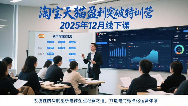 淘宝天猫盈利突破特训营25年12月线下课,系统性的深度剖析电商企业经营之道,打造电商标准化运营体系-三零资源