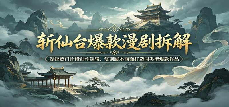 斩仙台爆款漫剧拆解:深挖热门片段创作逻辑,复刻脚本画面打造同类型爆款作品-三零资源