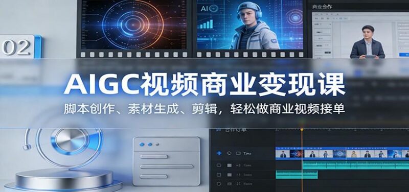 AIGC视频商业变现课:脚本创作、素材生成、剪辑,轻松做商业视频接单-三零资源