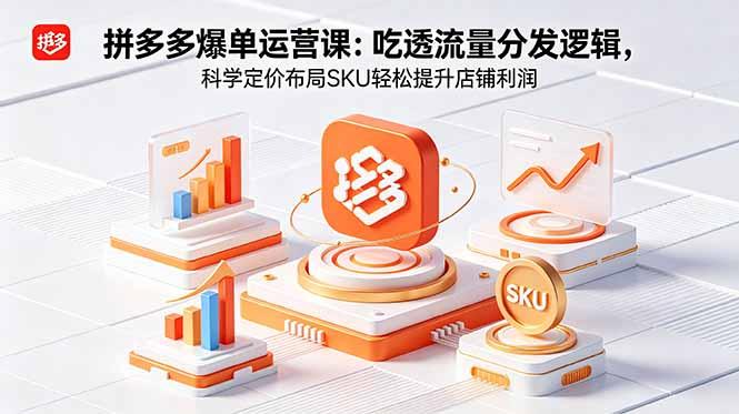 拼多多爆单运营实战课:吃透流量分发逻辑,科学定价布局SKU轻松提升店铺利润-三零资源