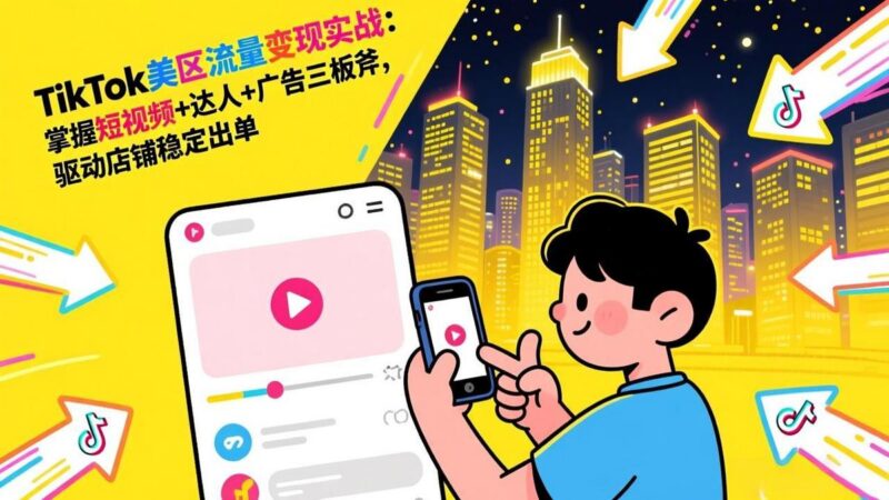 TikTok美区流量变现实战:掌握短视频+达人+广告三板斧,驱动店铺稳定出单-三零资源