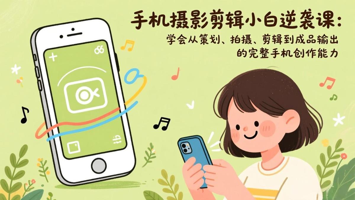 手机摄影剪辑小白逆袭课:学会从策划、拍摄、剪辑到成品输出的完整手机创作能力