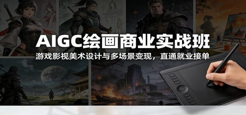 AIGC绘画商业实战班:游戏影视美术设计与多场景变现,直通就业接单-三零资源