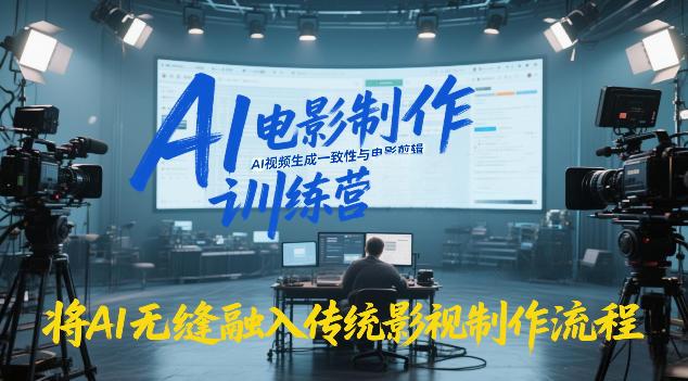 AI电影制作训练营,掌握AI视频生成一致性与电影剪辑,将AI无缝融入传统影视制作流程-三零资源