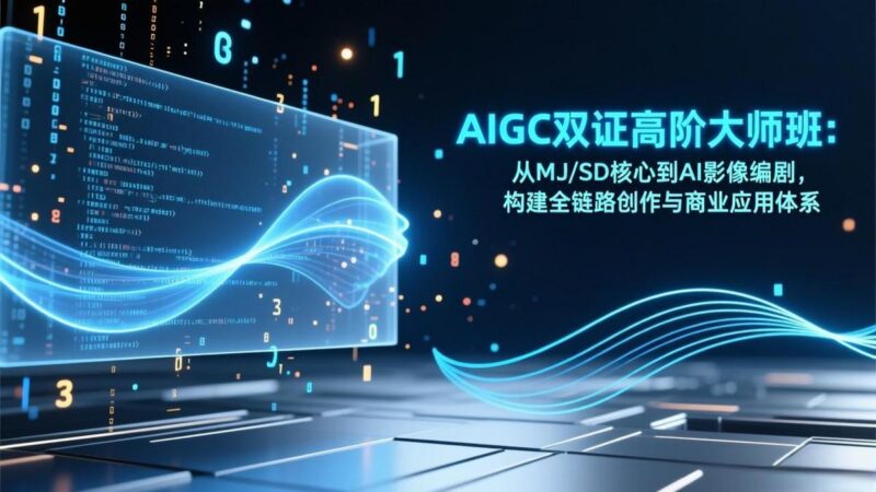 AIGC双证高阶大师班:从MJ/SD核心到AI影像编剧,构建全链路创作与商业应用体系-三零资源