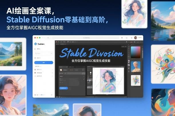 AI绘画全案课，Stable Diffusion零基础到高阶，全方位掌握AIGC视觉生成技能-三零资源