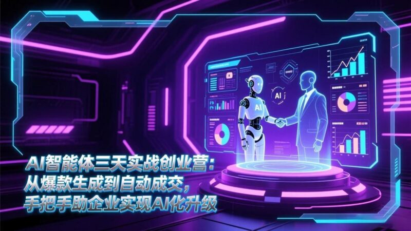 AI智能体三天实战创业营:从爆款生成到自动成交,手把手助企业实现AI化升级-三零资源