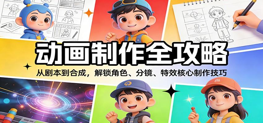 动画制作全攻略:从剧本到合成,解锁角色、分镜、特效核心制作技巧