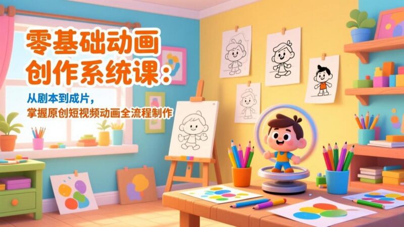 零基础动画创作系统课:从剧本到成片,掌握原创短视频动画全流程制作-三零资源