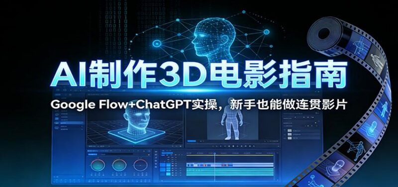 AI制作3D电影指南：Google Flow+ChatGPT实操，新手也能做连贯影片-三零资源