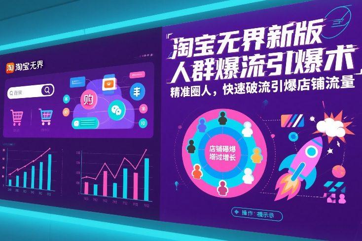 淘宝无界新版人群爆流引爆术，精准圈人，快速破流引爆店铺流量-三零资源