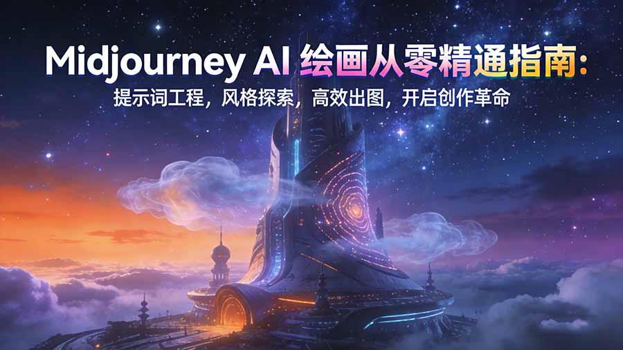 Midjourney AI绘画从零精通指南:提示词工程,风格探索,高效出图,开启创作革命