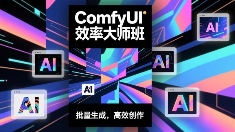 ComfyUI效率大师班:工作流搭建,批量生成,将个人AI出图效率提升5-10倍,月接单收入1-3万-三零资源
