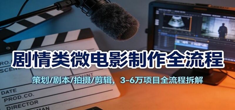 剧情类微电影制作全流程:策划/剧本/拍摄/剪辑,3-6万项目全流程拆解-三零资源