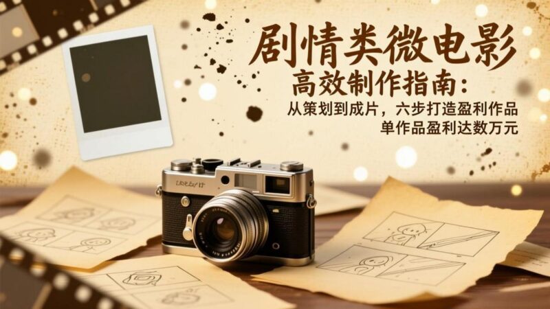 剧情类微电影高效制作指南:从策划到成片,六步打造盈利作品,单作品盈利达数万元-三零资源