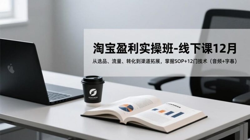 淘宝盈利实操班-线下课12月,从选品、流量、转化到渠道拓展,掌握SOP+12门技术(音频+字幕-三零资源