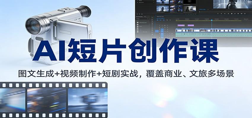 AI短片创作课:图文生成+ 视频制作+短剧实战,覆盖商业、 文旅多场景