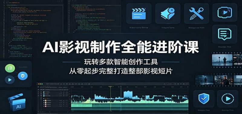 AI影视制作全能进阶课:玩转多款智能创作工具,从零起步完整打造整部影视短片-三零资源