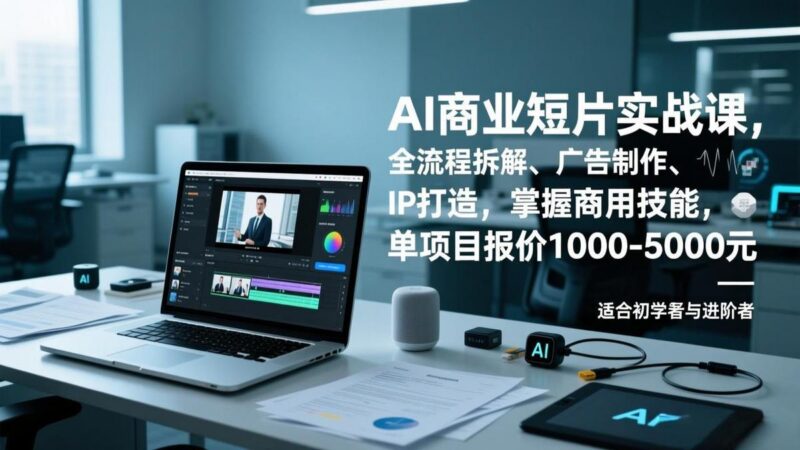 AI商业短片实战课,全流程拆解、广告制作、IP打造,掌握商用技能,单项目报价1000-5000元-三零资源