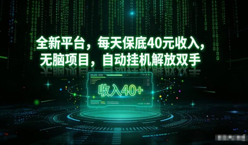 最新看广平台,每天保底30-4米,无脑项目,自动挂G解放双手【揭秘】-三零资源