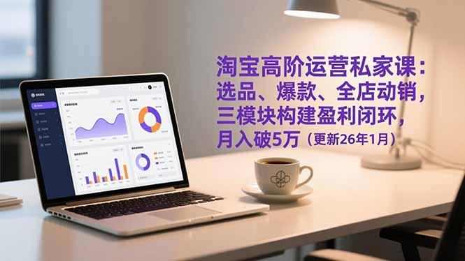 淘宝高阶运营私家课:选品、爆款、全店动销,三模块构建盈利闭环,月入破5万(更新26年1月-三零资源