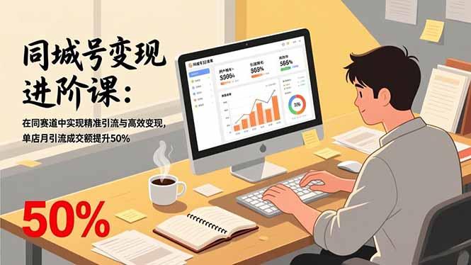 同城号变现进阶课:在同城赛道中实现精准引流与高效变现,单店月引流成交额提升50%-三零资源