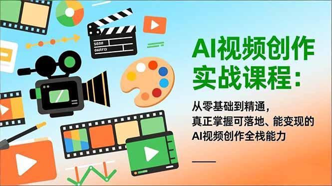 AI视频创作实战课程:从零基础到精通,真正掌握可落地、能变现的AI视频创作全栈能力-三零资源