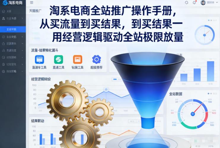 淘系电商全站推广操作手册,从买流量到买结果一用经营逻辑驱动全站极限放量-三零资源