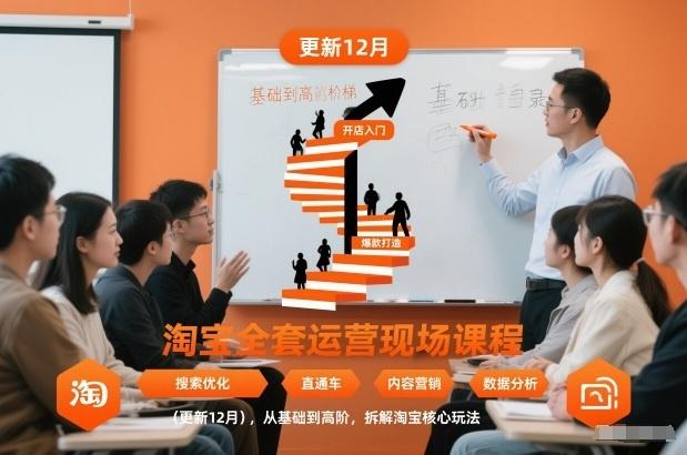 淘宝全套运营现场课程(更新12月)，从基础到高阶，拆解淘宝核心玩法-三零资源