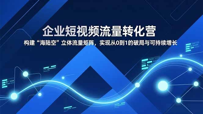 企业短视频流量转化营,构建“海陆空”立体流量矩阵,实现从0到1的破局与可持续增长-三零资源