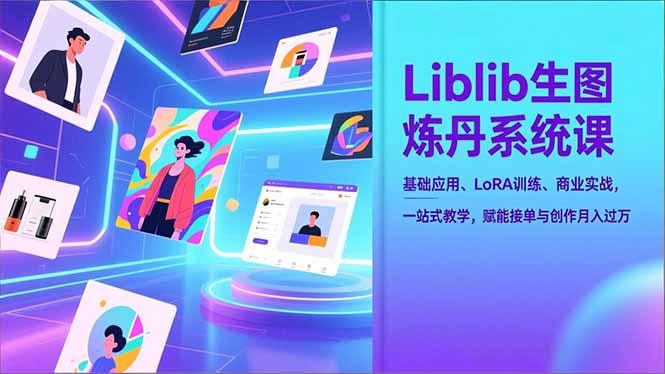 Liblib生图炼丹系统课,基础应用、LoRA训练、商业实战,一站式教学,赋能接单与创作月入过万