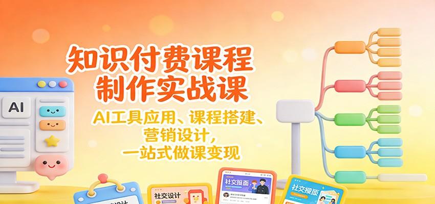 知识付费课程制作实战课:AI工具应用 、课程搭建、营销设计,一站式做课变现