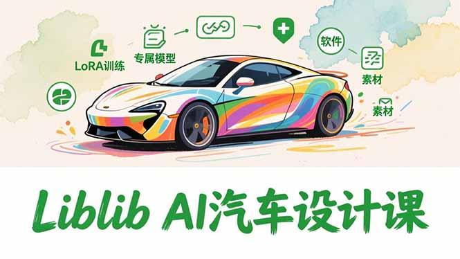 2025Liblib AI汽车设计课,文生图入门、LoRA训练、专属模型,快速上手【实战+解说+软件+素材】-三零资源