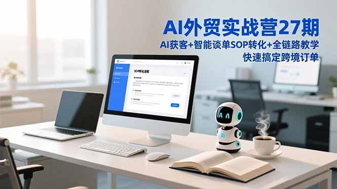 AI外贸实战营27期，AI获客+智能谈单+SOP转化+全链路教学，快速搞定跨境订单-三零资源