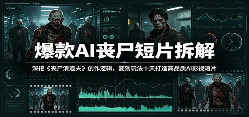 爆款AI丧尸短片拆解:深挖《丧尸清道夫》创作逻辑,复刻玩法快速打造高品质AI影视短片-三零资源