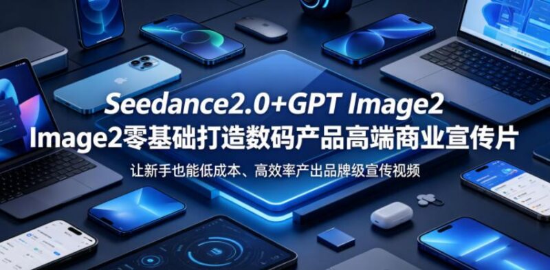 Seedance2.0+GPT Image2零基础打造数码产品高端商业宣传片,让新手也能低成本、高效率产出品牌级宣传视频-三零资源