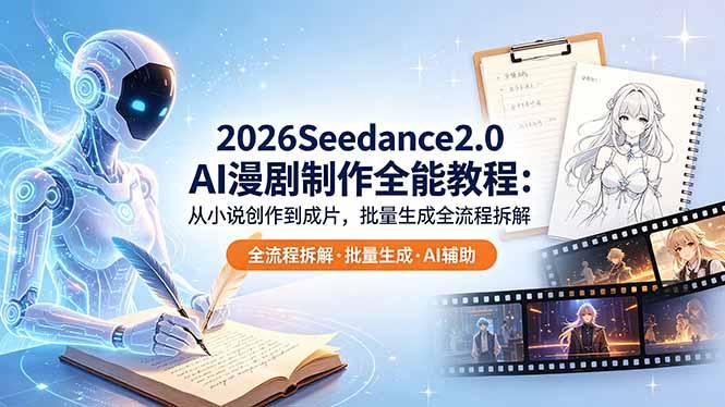 2026Seedance2.0 AI制作全能教程：从小说创作到成片，批量生成全流程拆解-三零资源