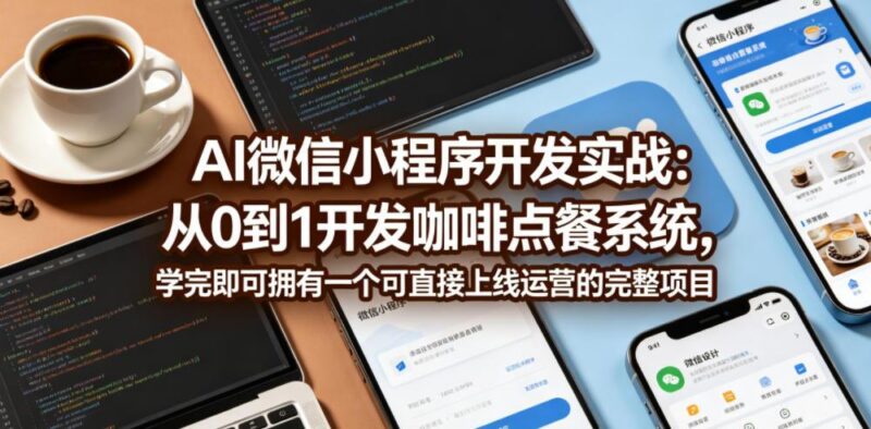 AI微信小程序开发实战:从0到1开发咖啡点餐系统,学完即可拥有一个可直接上线运营的完整项目-三零资源