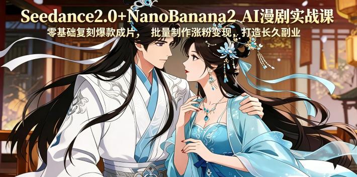 Seedance2.0+NanoBanana2 AI漫剧实战课，零基础复刻爆款成片涨粉变现，打造长久副业收益-三零资源